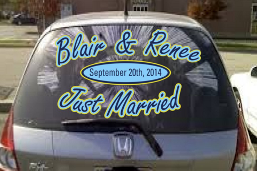 Just Married Vehicle Cling